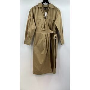 Bananna Republic Tan Trench Wrap Dress Size Medium NWT